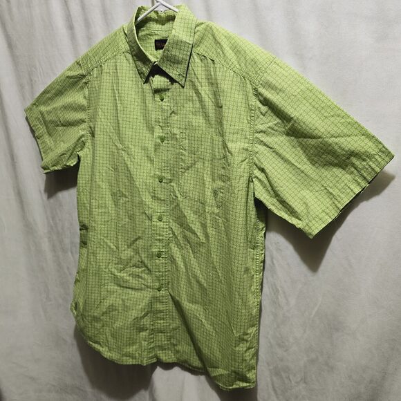 Ariat Shirt Mens Large Lime Green Short Sleeve Button Down Rodeo Western Cowboy - Picture 3 of 12